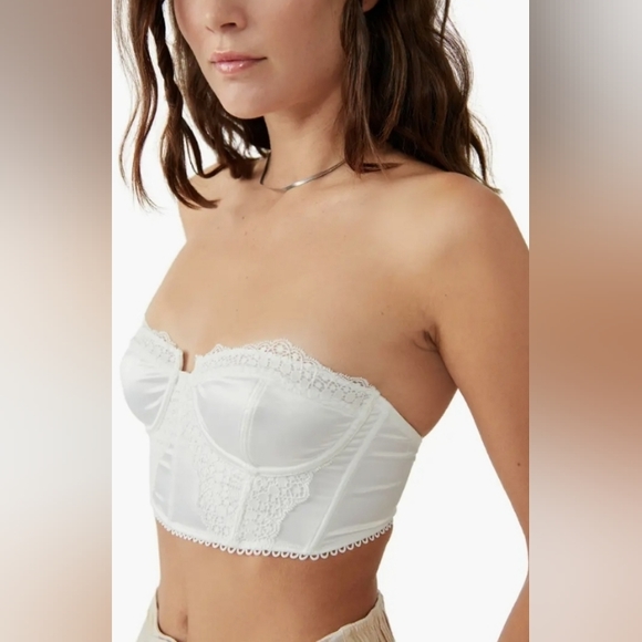 Free People Intimately Free Lots Of Love Strapless Underwire Bra Ivory Size XS - Picture 3 of 9